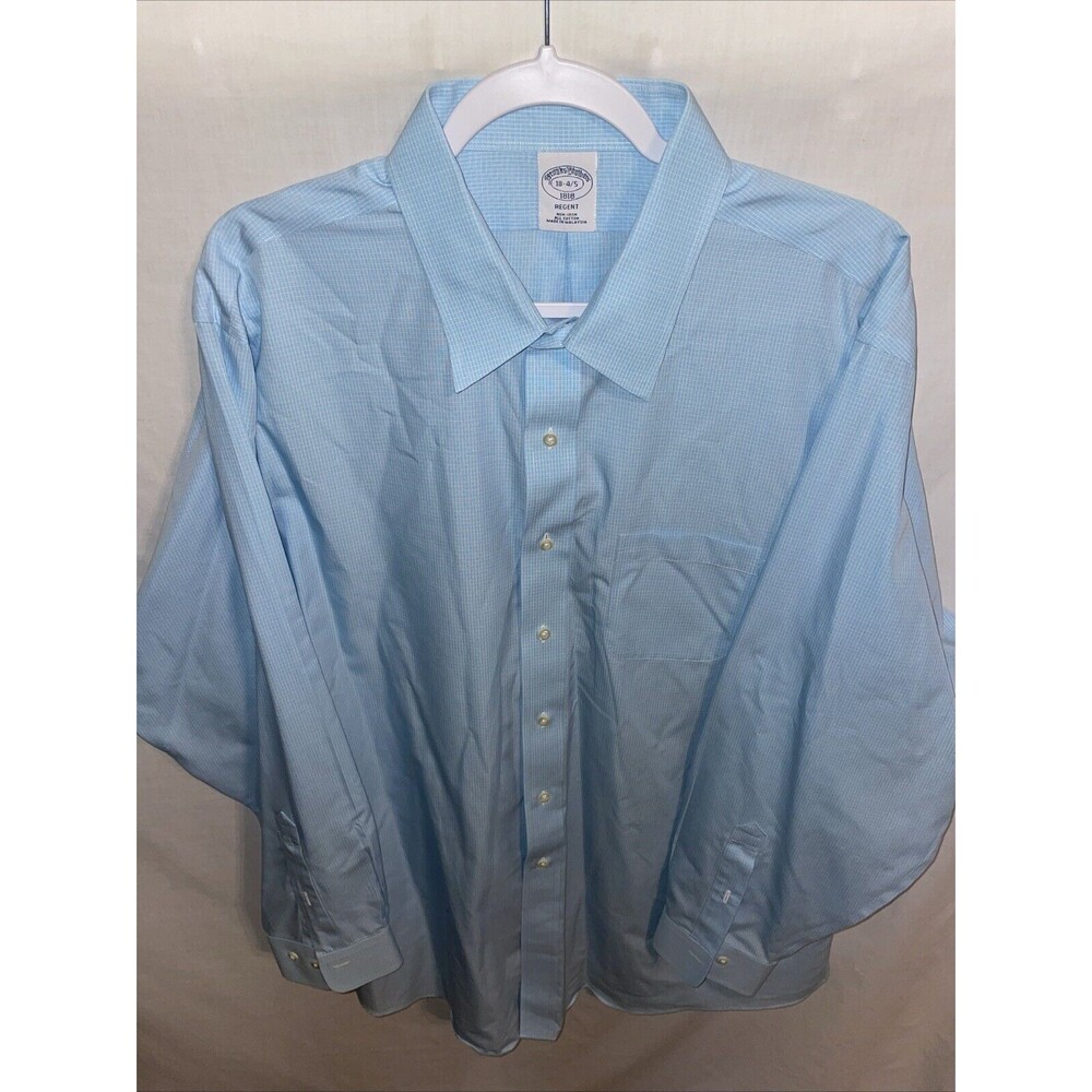 Brooks Brothers Regent Men’s Dress Shirt Size XL 18 Collar Blue Business Formal